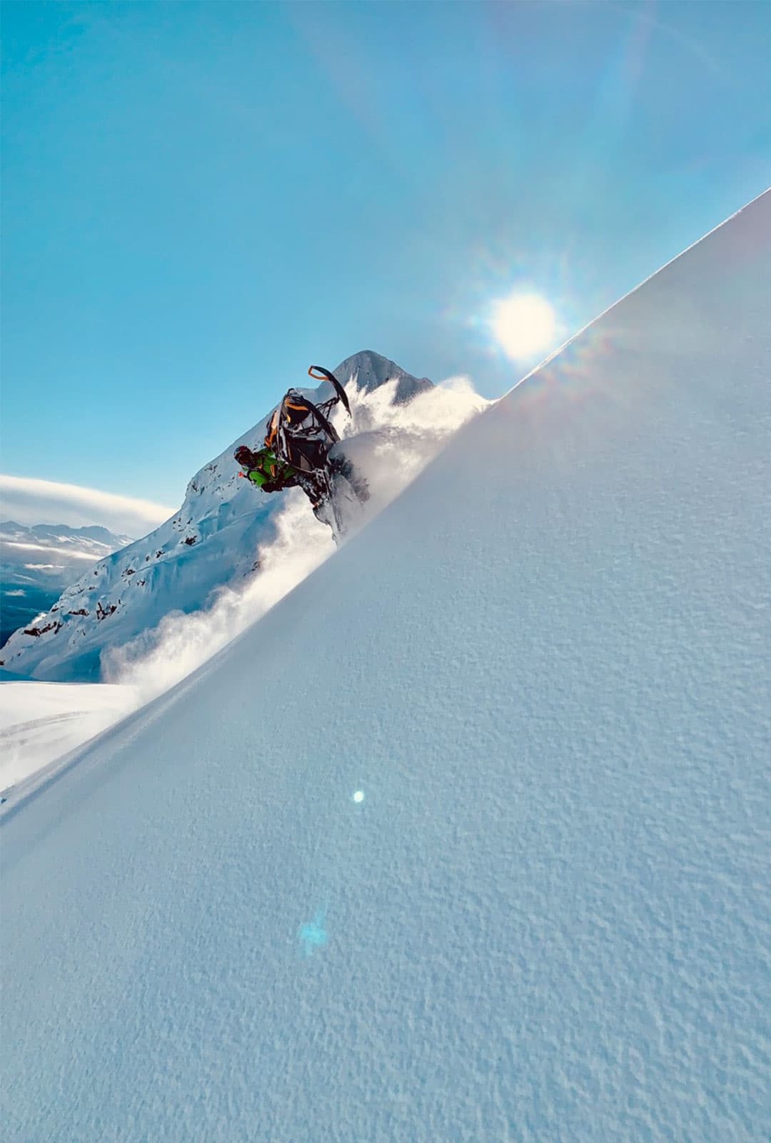 Fresh snow on an open slope